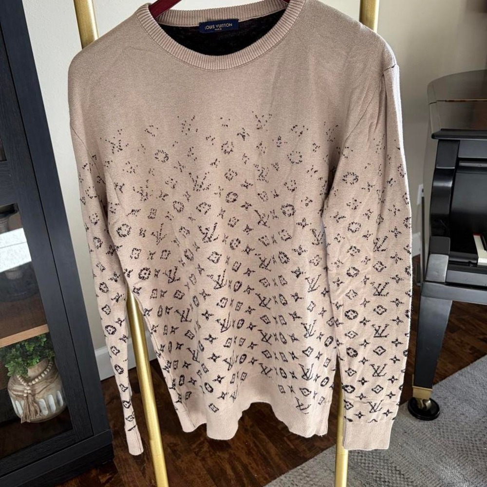 LV sweater men's repeating logo monogram knit comfort streetwear Y2K EURO